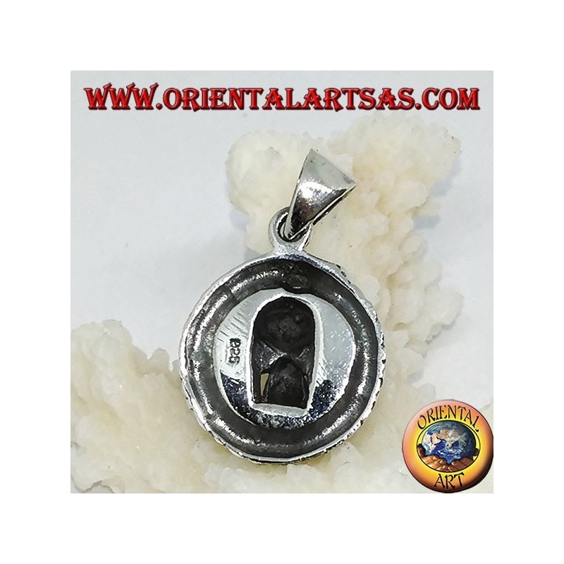 Ciondolo in argento, drago Uroboro  Ouroboros con teschio