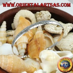 Steifes Silberarmband, graviert mit handgefertigtem Maori