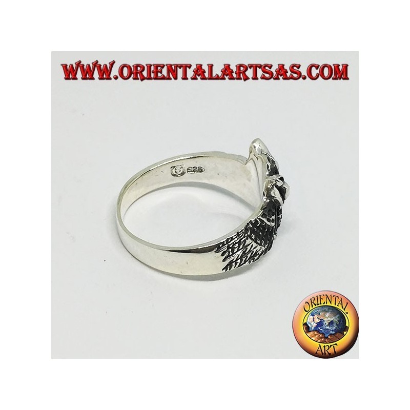 Bague en argent en forme de hibou