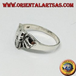 Silver ring with an elephant head