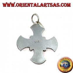 Pendentif en argent, croix celtique avec pierre de lune adularia