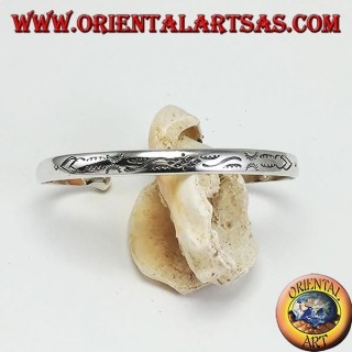 Bracelet rigide en argent, avec gravures balinaises faites à la main