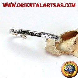 Pulsera rígida en plata, con grabados balineses hechos a mano.