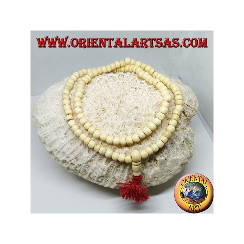 Mālā Buddhist rosary of 108 grains in 7 mm yak bone.