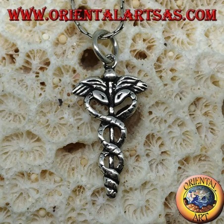 ANCIEN TALISMAN DE protection et sa chaîne en argent serpent Nâga Inde