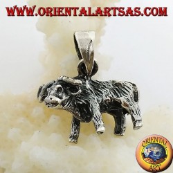 Colgante de plata de un búfalo