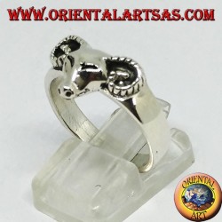 Anillo de plata con cabeza de carnero.