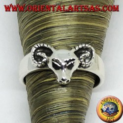 Anillo de plata con cabeza de carnero.