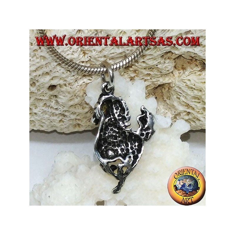 Silver pendant of a prancing horse