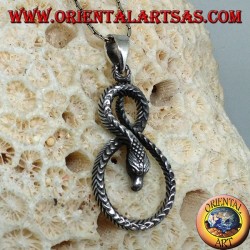 Pendentif en argent serpent tordu en forme de huit