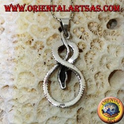 Pendentif en argent serpent tordu en forme de huit