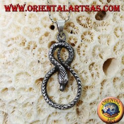Pendentif en argent serpent tordu en forme de huit