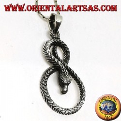 Pendentif en argent serpent tordu en forme de huit