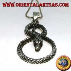 Pendentif en argent serpent tordu en forme de huit