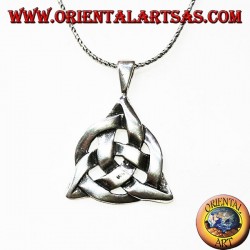 Silver pendant Triquetra with the cosmic circle, tyrone knot