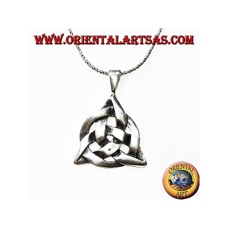 Silberanhänger Triquetra mit dem kosmischen Kreis, Tyron-Knoten