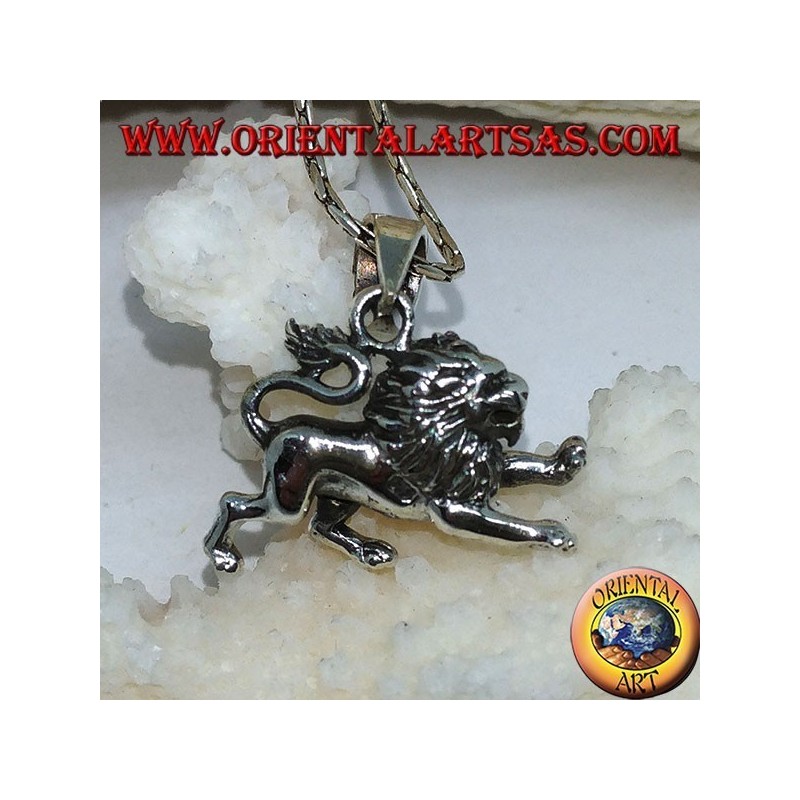 Ciondolo in argento 925 ‰ a forma di leone