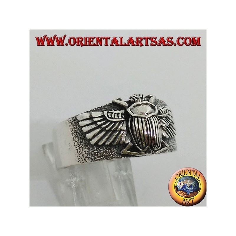 Silberring mit ägyptischem Khepri-Käfer, Symbol der Auferstehung