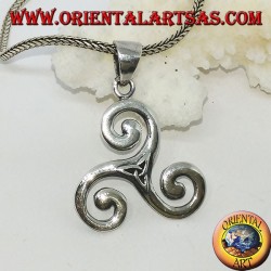 Colgante triskele de plata, triskell, triquetra, triskelion con nudo tyrone