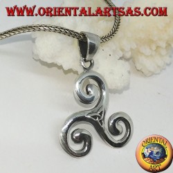 Triskele Silberanhänger, Triskell, Triquetra, Triskelion mit Tyron-Knoten