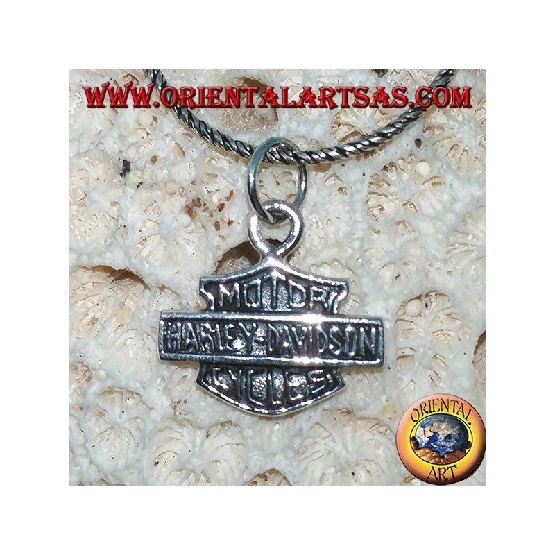Silberanhänger, mittelgroßer Harley Davidson-Schild