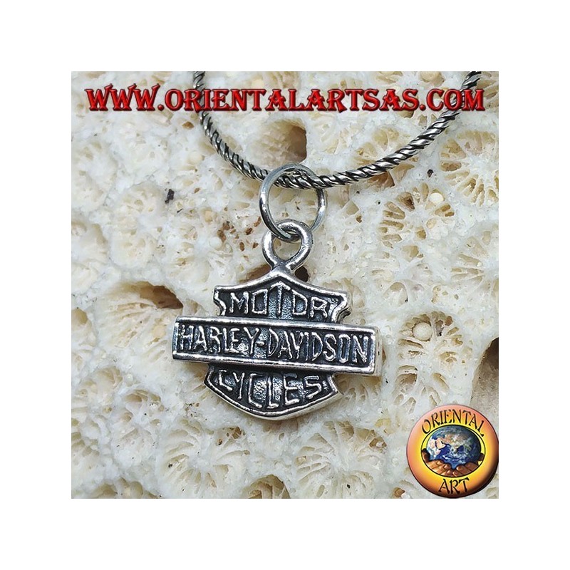 Silver pendant, Harley Davidson medium shield