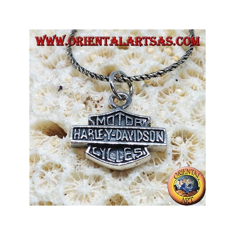 Silver pendant, Harley Davidson medium shield