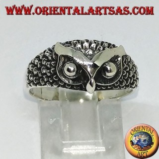 Anello in argento con testa di gufo (piccolo)