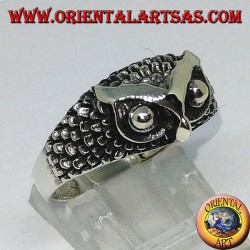 Silver ring with owl's head (small)