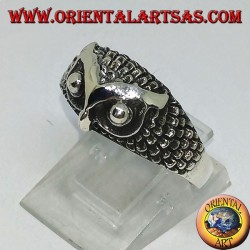 Silver ring with owl's head (small)