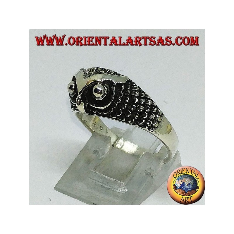 Bague en argent avec tête de hibou (petite)