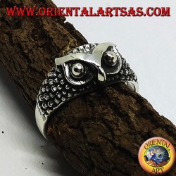 Silver ring with owl's head (small)