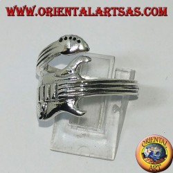 E-Gitarre mit silberner Ringumwicklung, horizontal