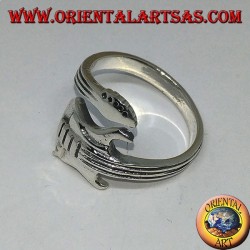 E-Gitarre mit silberner Ringumwicklung, horizontal