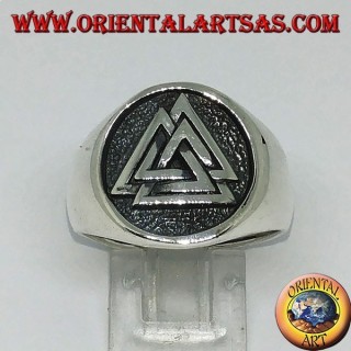 Anello in argento con il sigillo di valknut nodo di Odino