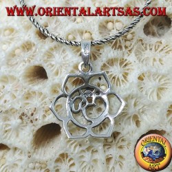 Colgante de plata con ॐ om en la flor de loto.