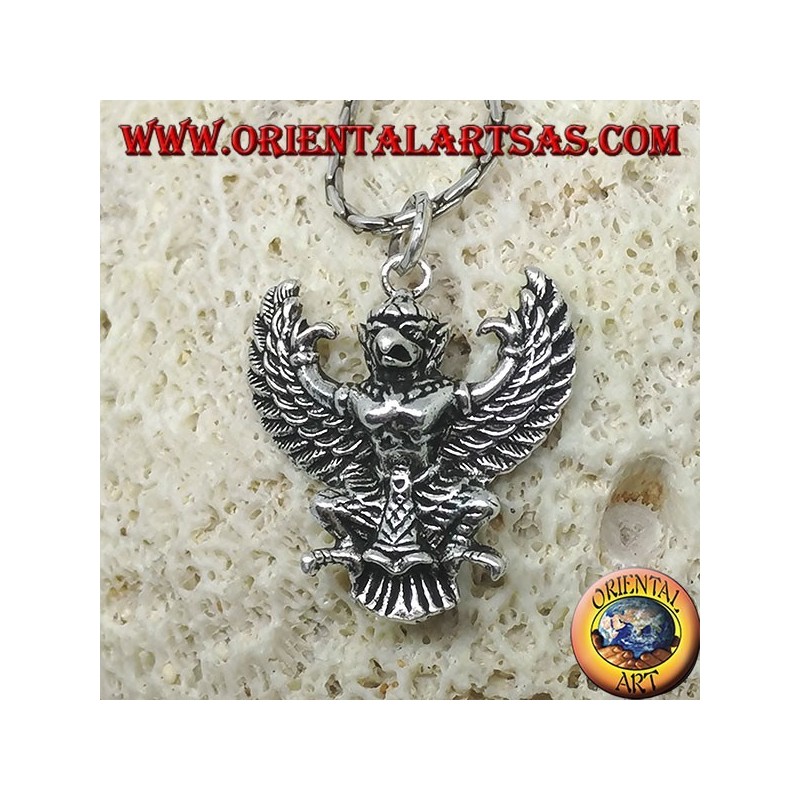 Silver pendant of Thai Garuda Phra Khrut Pha