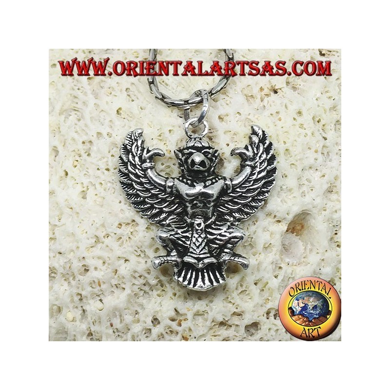 Colgante de plata de Garuda tailandés Phra Khrut Pha