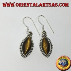 Silver earrings with tiger's eye in shuttle