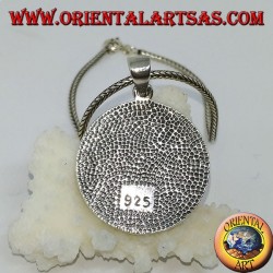 Pendentif en argent Huginn et Muninn (les corbeaux d'Odin) avec les runes autour