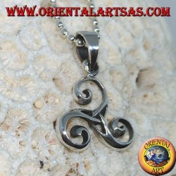 Colgante triskele de plata, triskell, triskelion con nudo tyrone en el centro