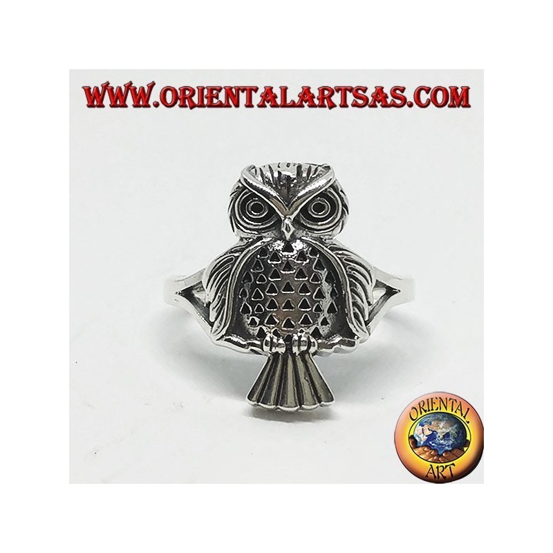Anillo de plata con lechuza (entera)