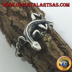 Anillo de plata, forma gekko gecko (pequeño)