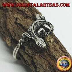 Silver ring, gekko gecko shape (small)