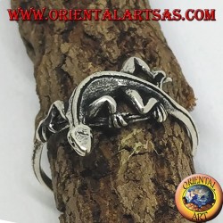 Bague en argent, forme de gekko gecko (petit)