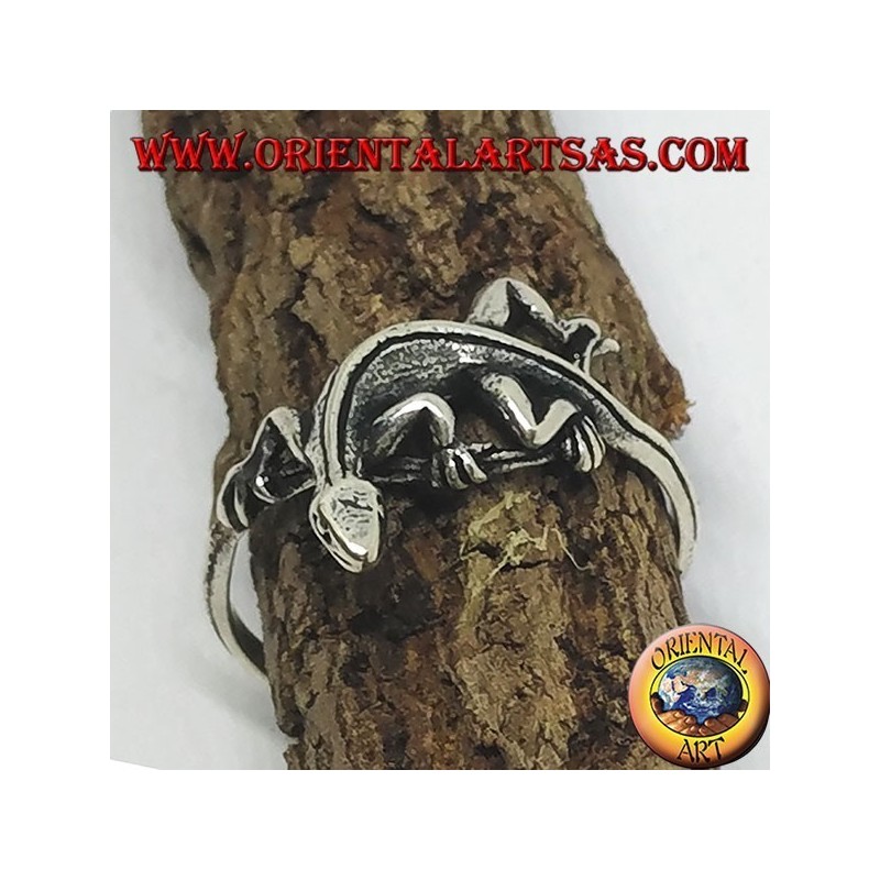 Silberring, gekko Gecko-Form (klein)