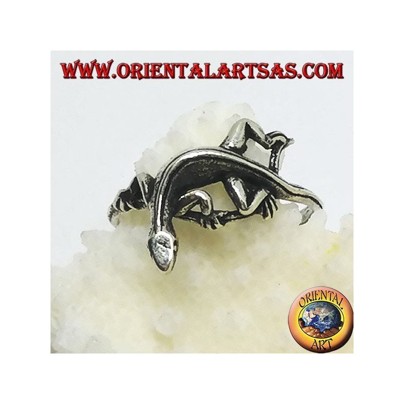 Anillo de plata, forma gekko gecko (pequeño)