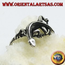 Silver ring, gekko gecko shape (small)
