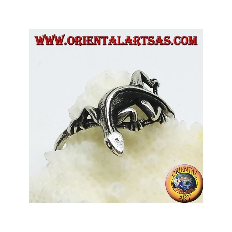 Anello in argento a forma Gekko gecko (piccolo)