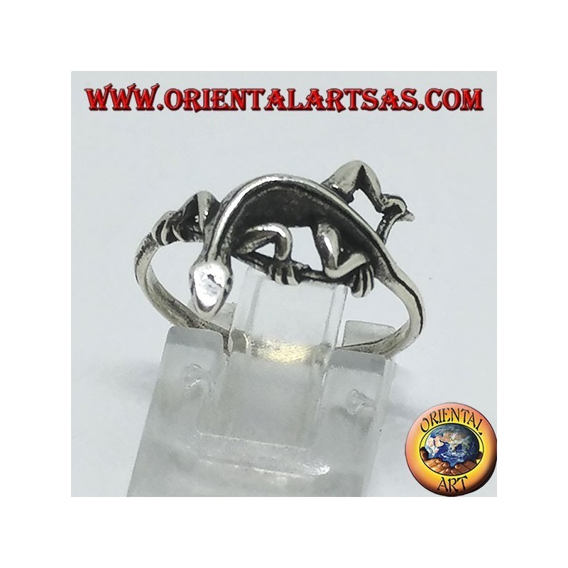 Anello in argento a forma Gekko gecko (piccolo)